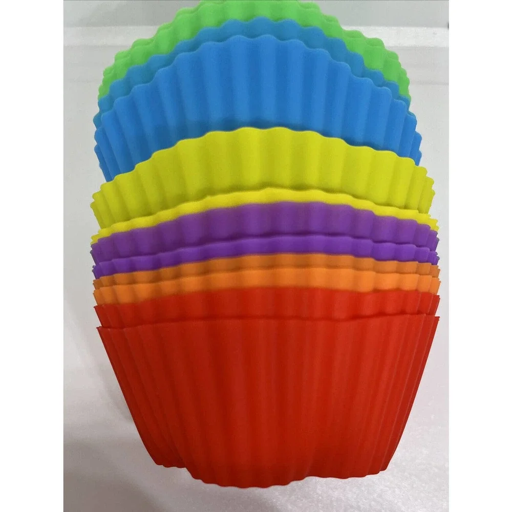 Flower Shaped Cupcake Silicon Muffin Liner Set Of 24